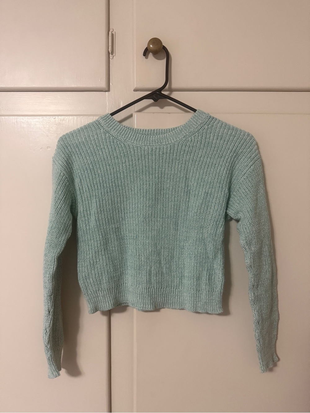 Cat & Jack Mint Green Ribbed Crewneck Sweater